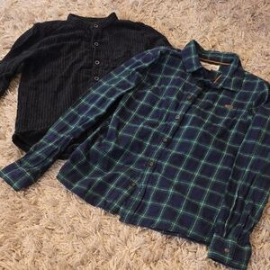 Zara Kids Black and Green Button Down Shirts